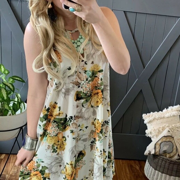 Figleaffashion Dresses & Skirts - New Layering Tunic Floral Tank Dress Halter Top